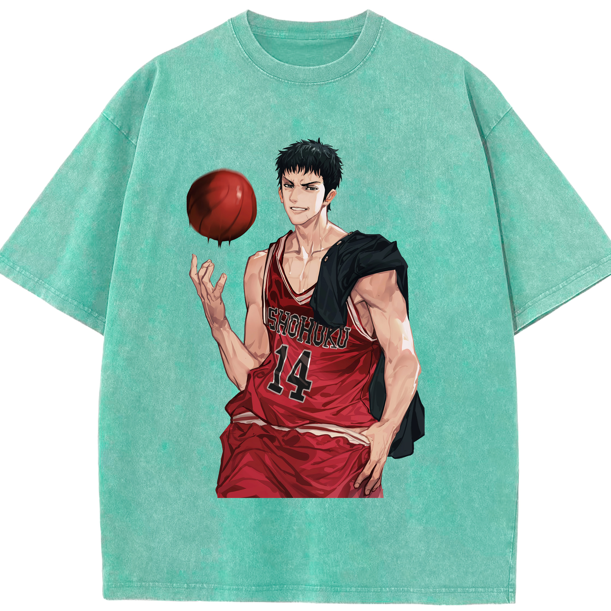 （画像用） SLAM DUNK／スラムダンク 綿100% ヴィンテージ風 半袖Tシャツ（フロントプリント）